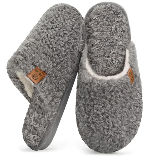Chaussons homme femme chauds avec semelle antidérapante isolante