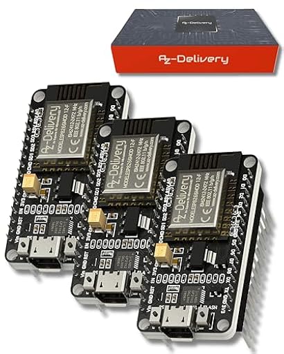 AZDelivery 3 pcs ESP8266 ESP-12F NodeMCU Amica V2, Modulo WiFi IoT con CP2102, Placa de Desarrollo Compatible con Arduino con E-Book Incluido! | Ya disponible en tu tienda friki favorita! En mundofriki.es!