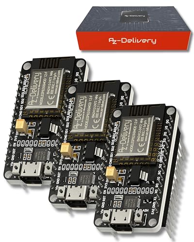 AZDelivery 3 pcs ESP-12F NodeMCU Amica V2, Modulo WiFi IoT con ,