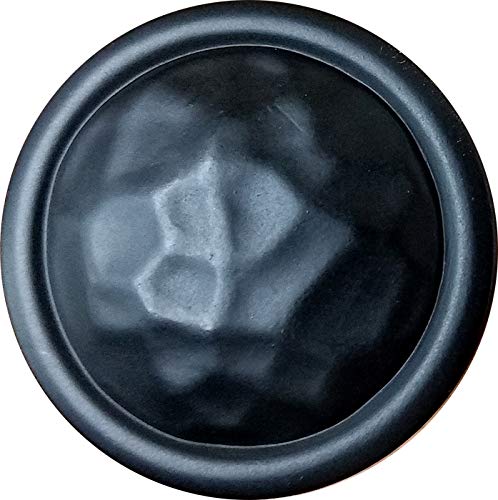 Rustic Hammered Cabinet Knob - Cabinet Pull Matte Black (Set of 10)