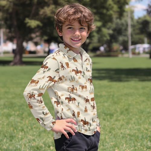 Boys 1/4 Button Long Sleeve Collared Golf Shirt 3-16Y Kids Fall Tennis Outfits Active Graphic School Tops4