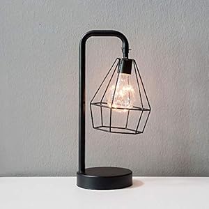 GUOCC luce da lettura vintage Moderna semplice in ferro battuto Geometria Desktop Tavolo Desktop Light Bedroom Light Light Appareggio Decorazione creativa Caffè Soggiorno Studio Ufficio E27 Lettura Sc