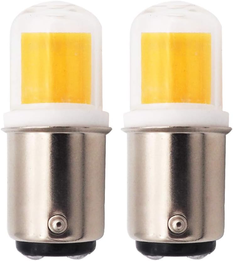 GRV Ba15d 1076 1142 COB 1511 LED Lights for Vehicle Boat 2Watt Double Contact Bayonet Base With Glass Cover DC12V 20W Halogen Bulbs Replacement Warm White Pack of 2