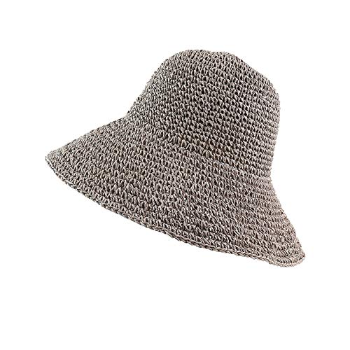 Sombrero femenino de paja con ala ancha para verano