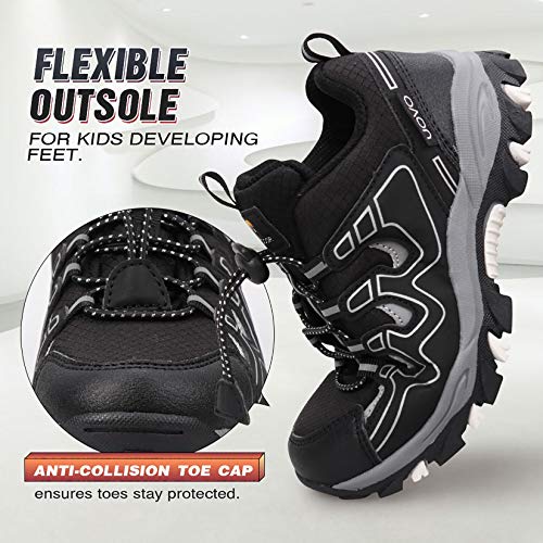 UOVO Boys Shoes Boys Sneakers Boys Tennis Running Shoes Waterproof Hiking Shoes Kids Athletic Outdoor Sneakers Slip Resistant(Little/Big Boys)4