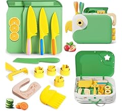 Yasterd Montessori Kitchen Tools for Toddlers,Kids Knife for Real Cooking,Toddlers Knife Set with Storage Box Kids Safe Kni…
