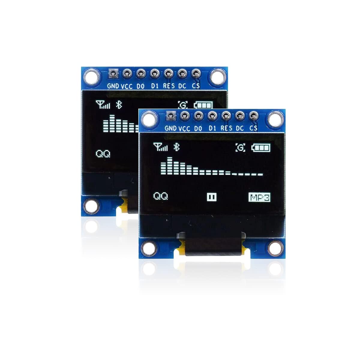 elecsung2PCS 0.96" 7 PIN OLED Display 128 x 64 SSD1306 I2C Screen Driver 128x32 3.3V ~ 4.2V for Ledger Nano S (White Light Font)