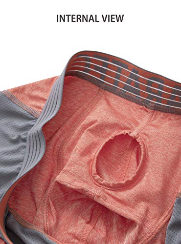 Separatec Men's Sport Underwear with Dual Pouch Design Fast Dry Long Leg 8" Active Performance Boxer Briefs in 2 or 3 Pack4