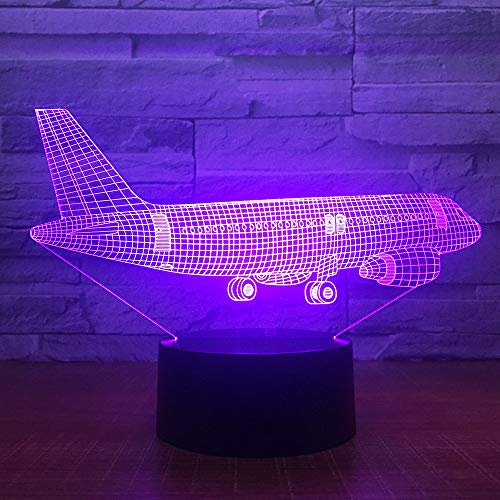 Preisvergleich Produktbild Weihnachtsgeschenk 3D Nachtlicht Lufttransportflugzeuge Bunte Fernbedienung Touch Led Beleuchtung Kreative Nachttischlampe, Möbel Dekoration Kinder Geburtstagsgeschenk