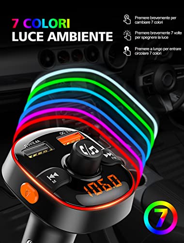 Mohard Trasmettitore FM Bluetooth Auto, Ricarica