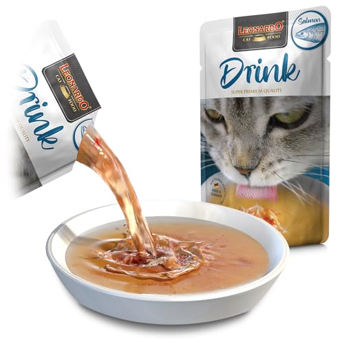 Leonardo Drink Salmon [20x40g Multipack Sorte Lachs] Katzendrink | getreidefreie Fleischbrühe mit Fleischstreifen… – Ansicht 4
