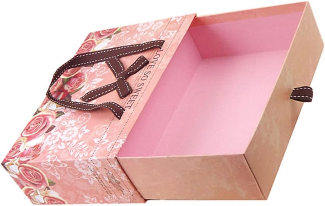 BUTIFULSIC Pink Drawer Gift Box for Festival Packing Handheld Oblong Wrapping Box for Lingerie and Special Occasions Lightweight and Portable Design for Flowers and Crafts