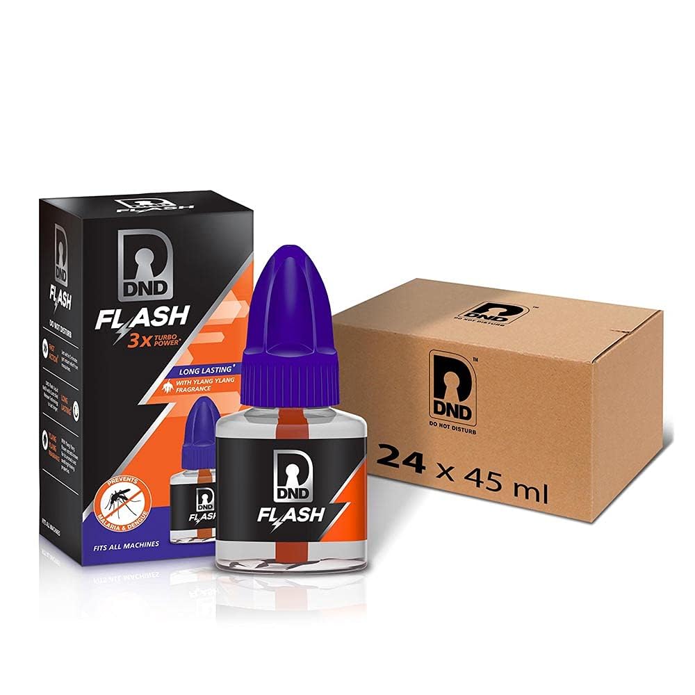 DND Flash Mosquito Repellent Refill | Liquid Vaporizer | 3x Turbo Power | Pack of 24-45ml Each