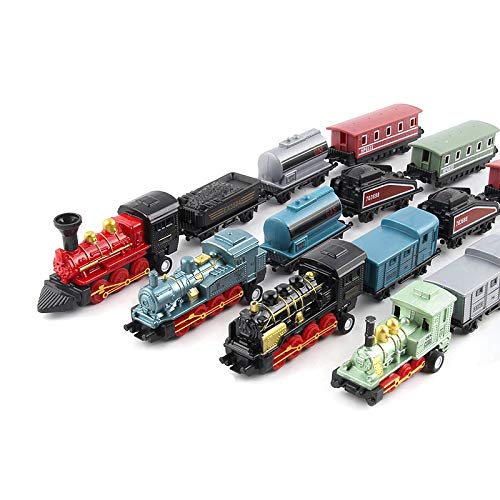 Exasinine Mini Simulation Steam Train Pull-Back Train Model Diecasts Locomotive, Set Of 4 #TOP10
