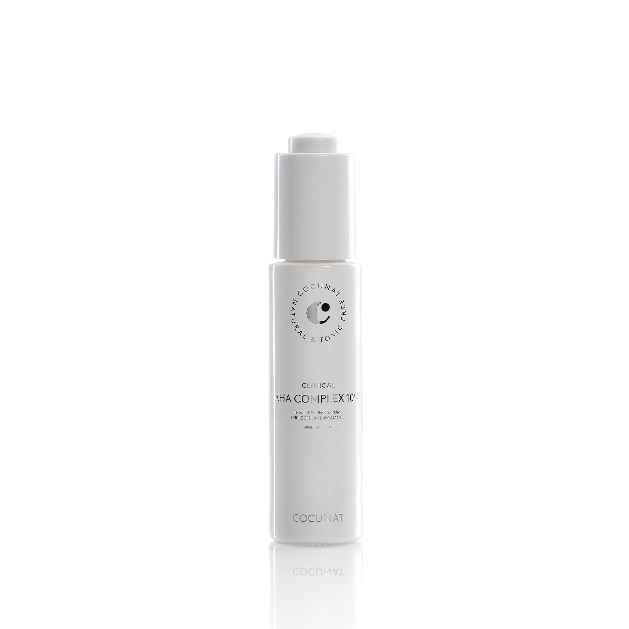 COCUNAT Triplo Siero Esfoliante AHA COMPLEX 10% Peeling Anti-Età 30ml | Peeling viso quotidiano con Acidi Glicolico, Mandelico e Lattico. Rinnova la pelle, riduce rughe e macchie.