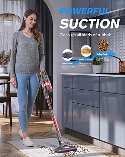 Fykee Cordless Vacuum Cleaner, 7 In 1 Upgraded 85,000Rpm Cordless Stick Vacuum Cleaner, Up To 35 Mins Run Time Wireless Vacuum Cleaner With 1.2L Dust Cup For Pet Hair Carpet Floor #TOP4