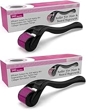 PACK OF 2 Roller P-2 For Hair And Beard Regrowth 540 Micro 1mm Titanium Needles Reduces Hair Fall & Stimulates Hair Follicles, Safe and Effective Easy to use | Skin Care Men and Women