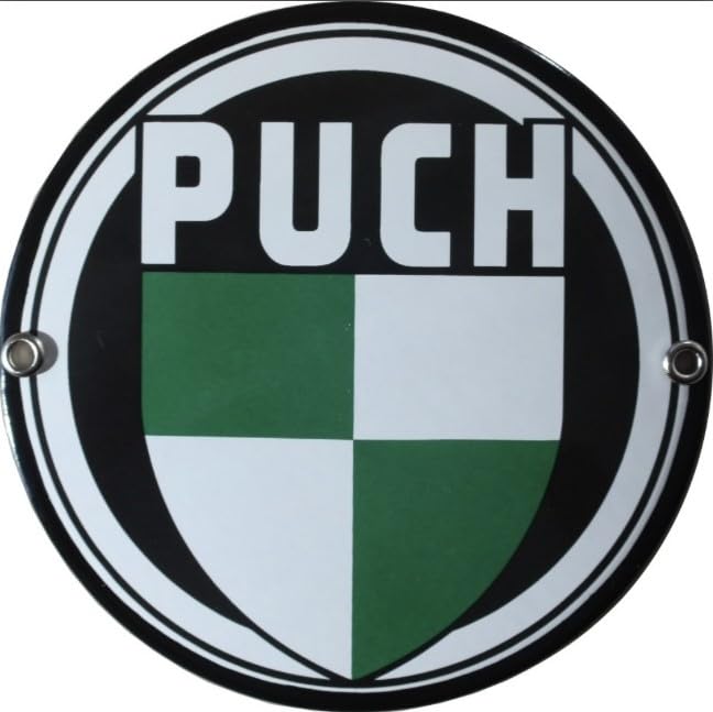 Puch Logo – Placa esmaltada – 50 cm de diámetro DekoNo7