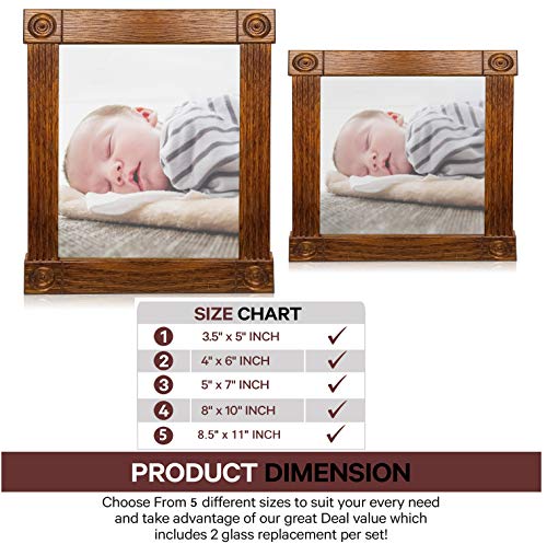 Image of 3.5x5 Picture Frames Glass Replacement 2Pcs Set 1.77mm Thick (3.5 inch x 5 inch)