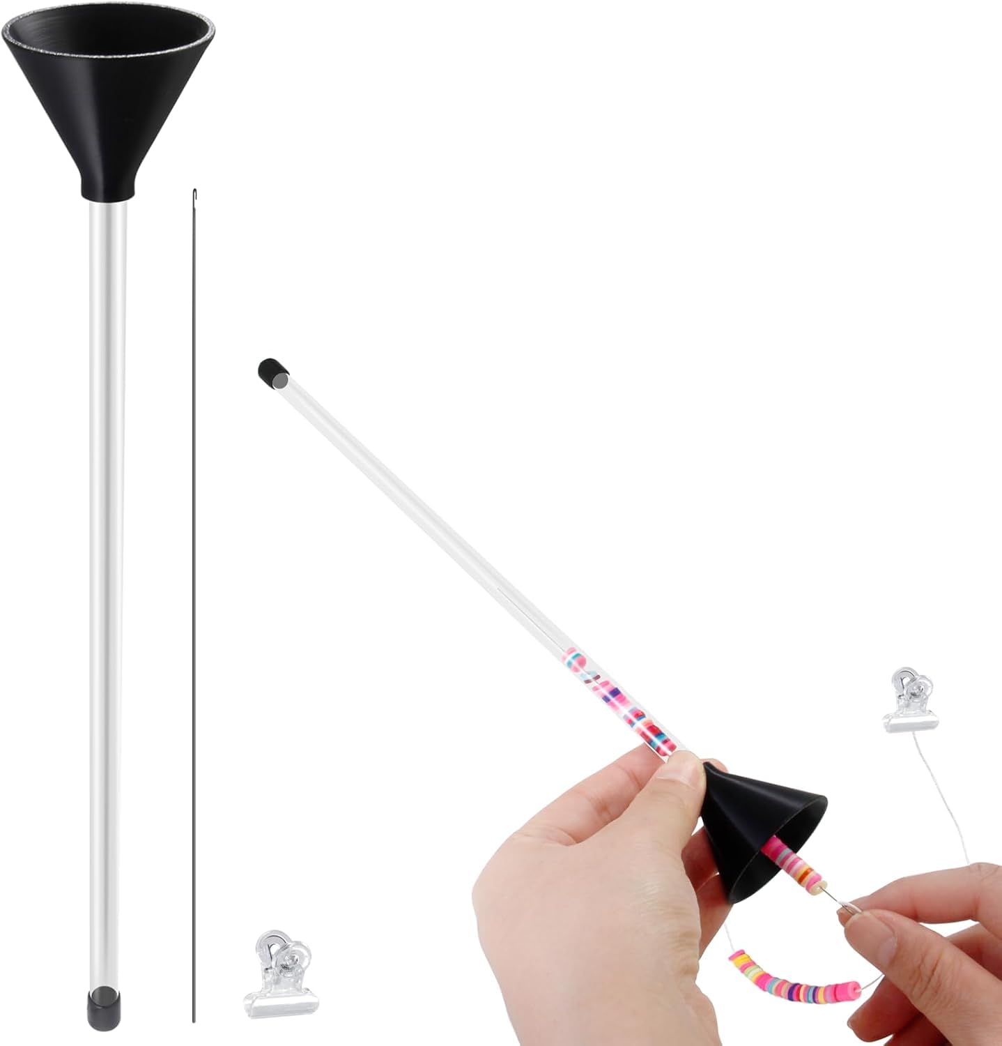 KIBBEH Beading Funnel Beading Tools Kit for Clay Bead Only for Clay Beads Beading Tools for Making Bracelets, Necklaces