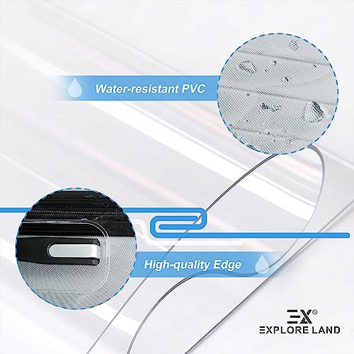 Image of Explore Land Travel Luggage Cover Air Approve Suitcase Protector Fits 18-32 Inches Case, Clear PVC, S /M