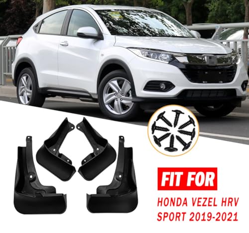 Image of Mud Flaps Mud Guards Fit for 2019-2022 Honda Vezel (High Version) / HRV Sport, Front & Rear Mud Splash Guards Accessories - 4 Pc, Black