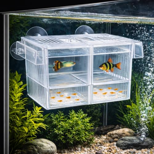 Image of Aquarium Double Isolation Box FH-20 | Fish Breeding & Separation Divider | Fry Hatchery for Betta & Guppy | Acclimation & Recovery Accessory for Fish Tanks