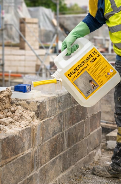 Detergente Desincrustante Ácido Limpiador de Cerámica, Granito, Piedra Natural, Elimina Restos de Cemento, Envase 5 Litros