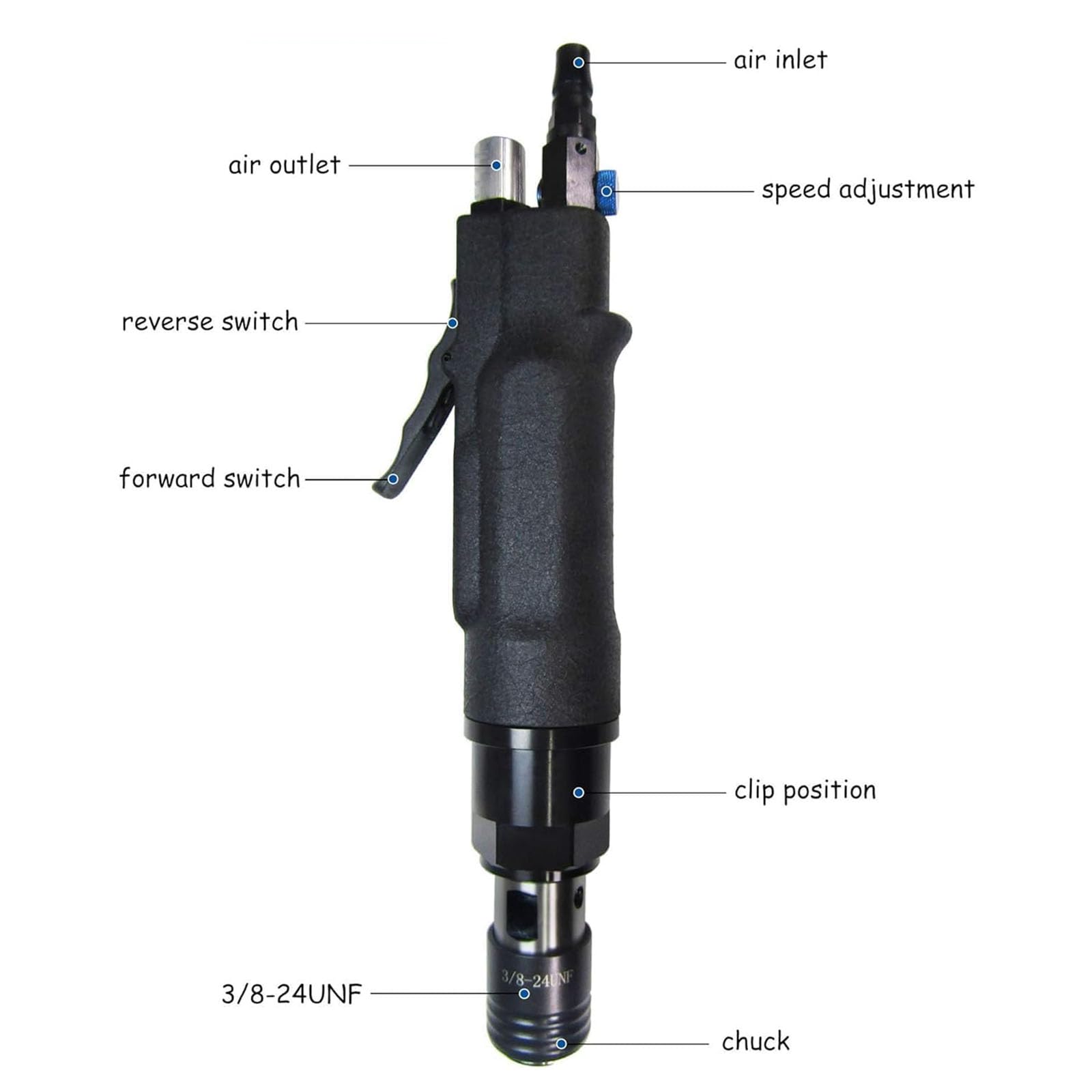 Maschiatrice pneumatica Portatile M3-M12, maschiatrice Manuale Professionale, Trapano maschiatore Pneumatico per lavori di maschiatura di Fori ciechi in Metallo, Legno, plastica, getti
