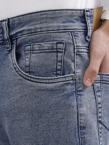 Image of WROGN Men's Cotton Stretch Jeans | Solid | Slim Fit | Mid Rise
