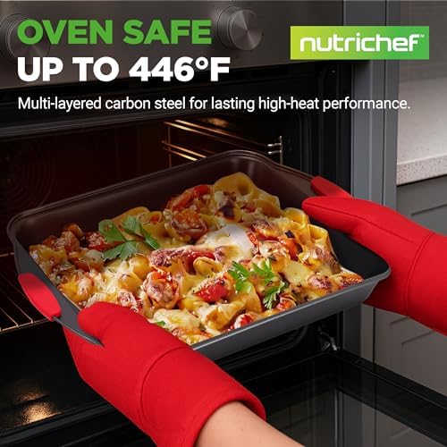 NutriChef Baking Set - 6 Piece Bakeware with Nonstick Carbon Steel for Easy Release and Cleanup, Durable and Versatile Design, Includes Cookie Sheet, Loaf Pan, Muffin Tin & More - Thumbnail 5