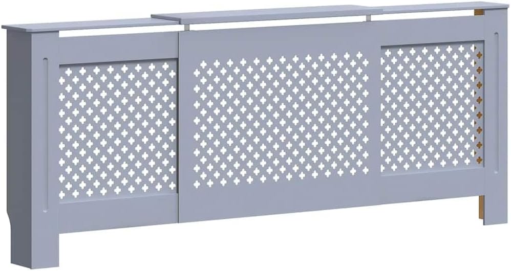 vidaXL Radiator Cover, Heater Cover Cupboard Shelf, Radiator Cover Heating Cabinet for Home Office Living Room Furniture Decor, Gray MDF