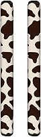 Vista 2 de Funda para manija de puerta de refrigerador con estampado de vaca marrón, asas de decoración para electrodomésticos de cocina, guantes protectores
