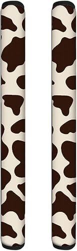 Miniatura 2 de Funda para manija de puerta de refrigerador con estampado de vaca marrón, asas de decoración para electrodomésticos de cocina, guantes protectores