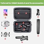 Case Compatiable with DJI Osmo Mobile 6 Smartphone Stabilizer, Holder for DJI Gimbal OM6 3-Axis Phone Gimbal, Travel Storage Bag with Shoulder Strap for Cellphone Video Tripod Accessories - Case Only