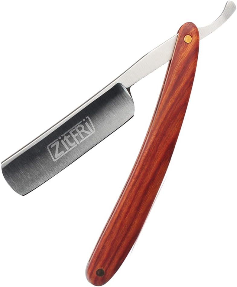 Straight Razors for Men, Straight Edge Razor Handmade Cutthroat Razor - Stainless Steel Straight Razor Blade + Premium Vintage Rosewood Handle