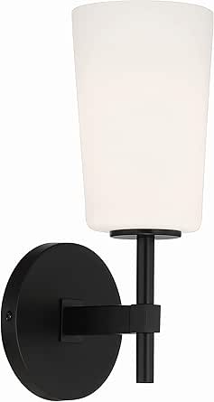 Crystorama Colton 1 Light Black Sconce
