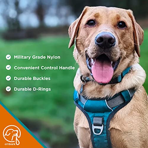 Embark Adventure Medium Dog Harness No Pull with Control Handle, Front & Back Leash Clips. Dog Harnesses for Medium, Small and Large Dogs. Adjustable Blue Dog Vest, Soft & Padded for Comfort