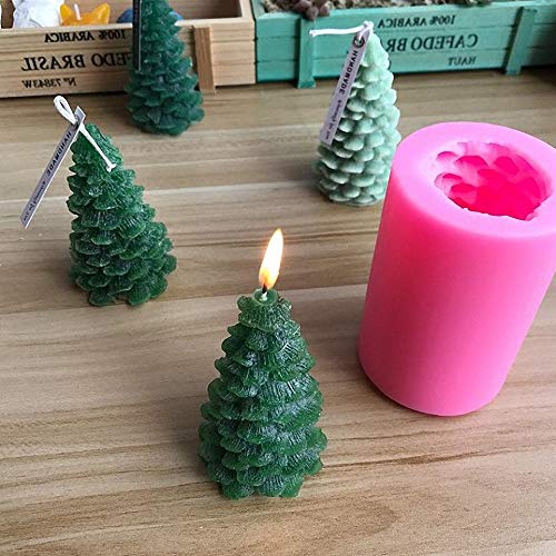 3D Christmas Tree Candle Mold - Moldfun Christmas Party Silicone Mold For Fondant, Fimo Clay, Soap, Chocolate, Cake Decoration #TOP2