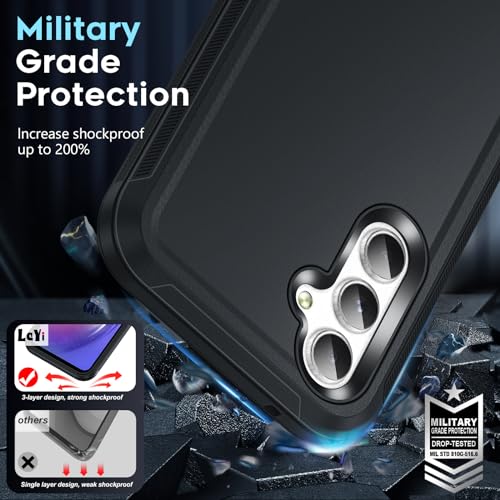 Coque Samsung Galaxy A54 5G antichoc LeYi noire robuste protégeant contre les chutes