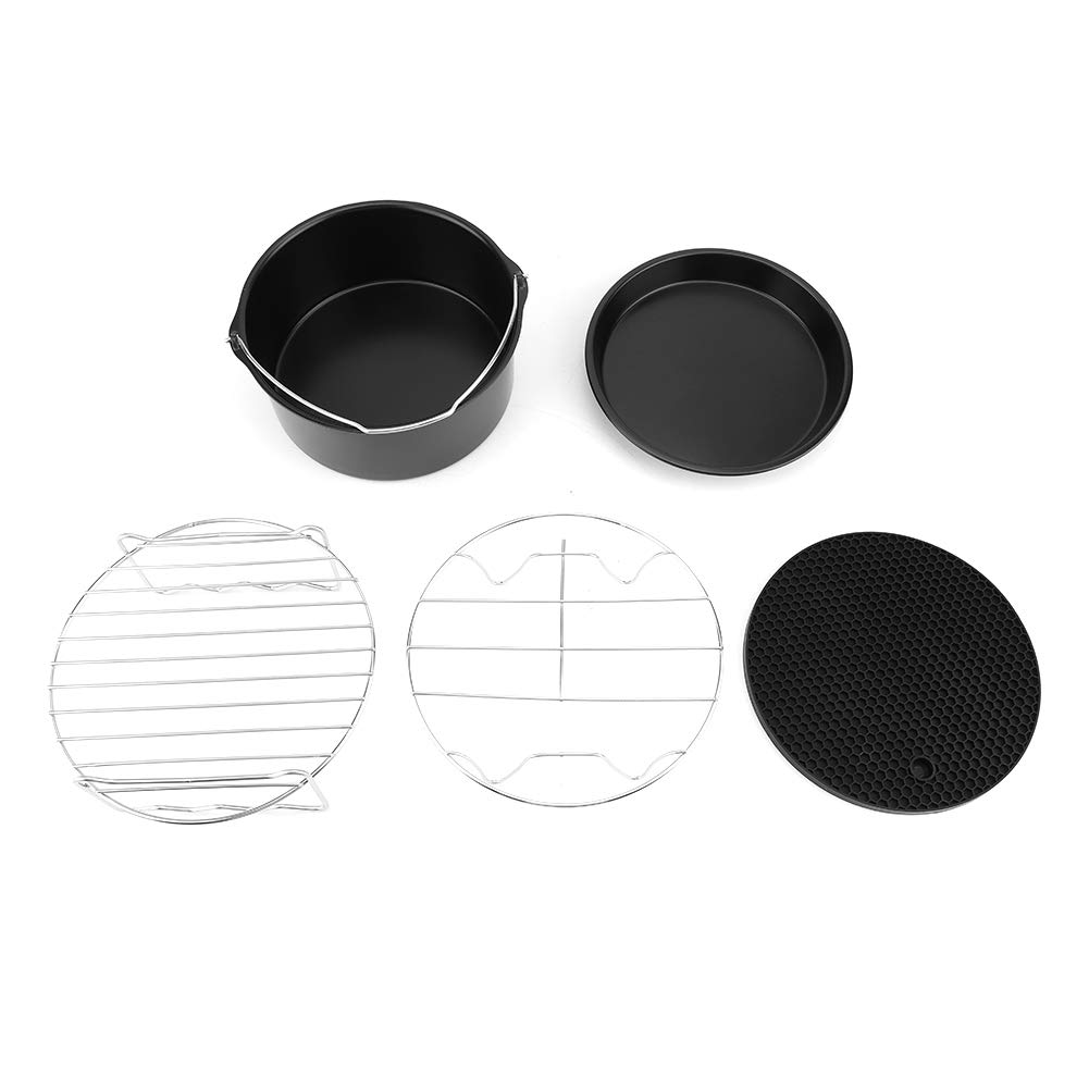 Set di accessori per friggitrice, 5 pezzi/set Kit di accessori per friggitrice ad aria con set di accessori per friggitrice ad aria per tortiera per pizza Torta Set di utensili da cucina per cucina 7i