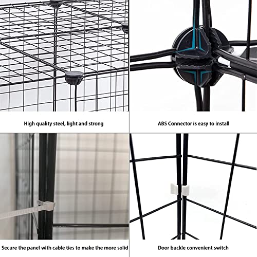 Image of 2 Tier Cat Cage Indoor,Removable Metal Kitten Cages Detachable Ferret Playpen Portable DIY Small Animals Collapsible House for Cats Bunny Puppies Guinea Pig Rabbit Hedgehog Rat(Black)