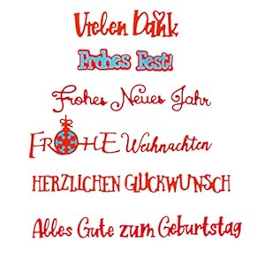 Betessin 6 Stück Stanzschablonen Schriften Set