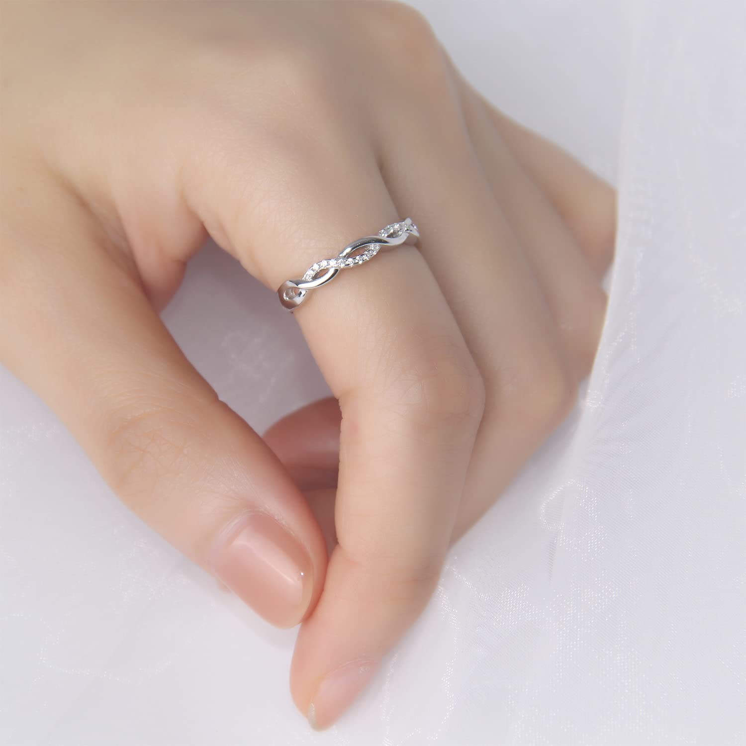 925 Sterling Silber für Frauen, Zirkonia, Versprechen, Eheringe, Daumen, Finger, zierlicher Kleiner Fingerring, größenverstellbar, Gold