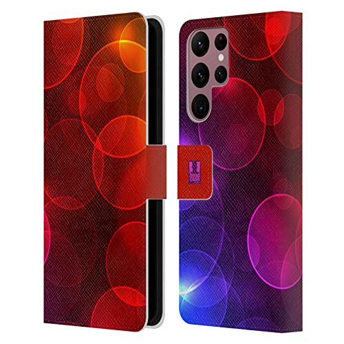 Étui Portefeuille Samsung Galaxy S22 Ultra 5G anti-choc avec motif Cercle Bokeh en cuir