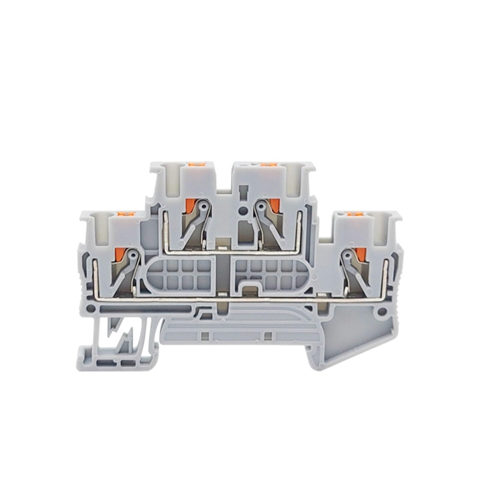Bornier sur rail DIN PTTB 2.5 Connecteur électrique double niveau à insertion rapide 2 couches 2,5 mm² Fiches de connexion for fil PTTB2.5(1,10 Pcs)