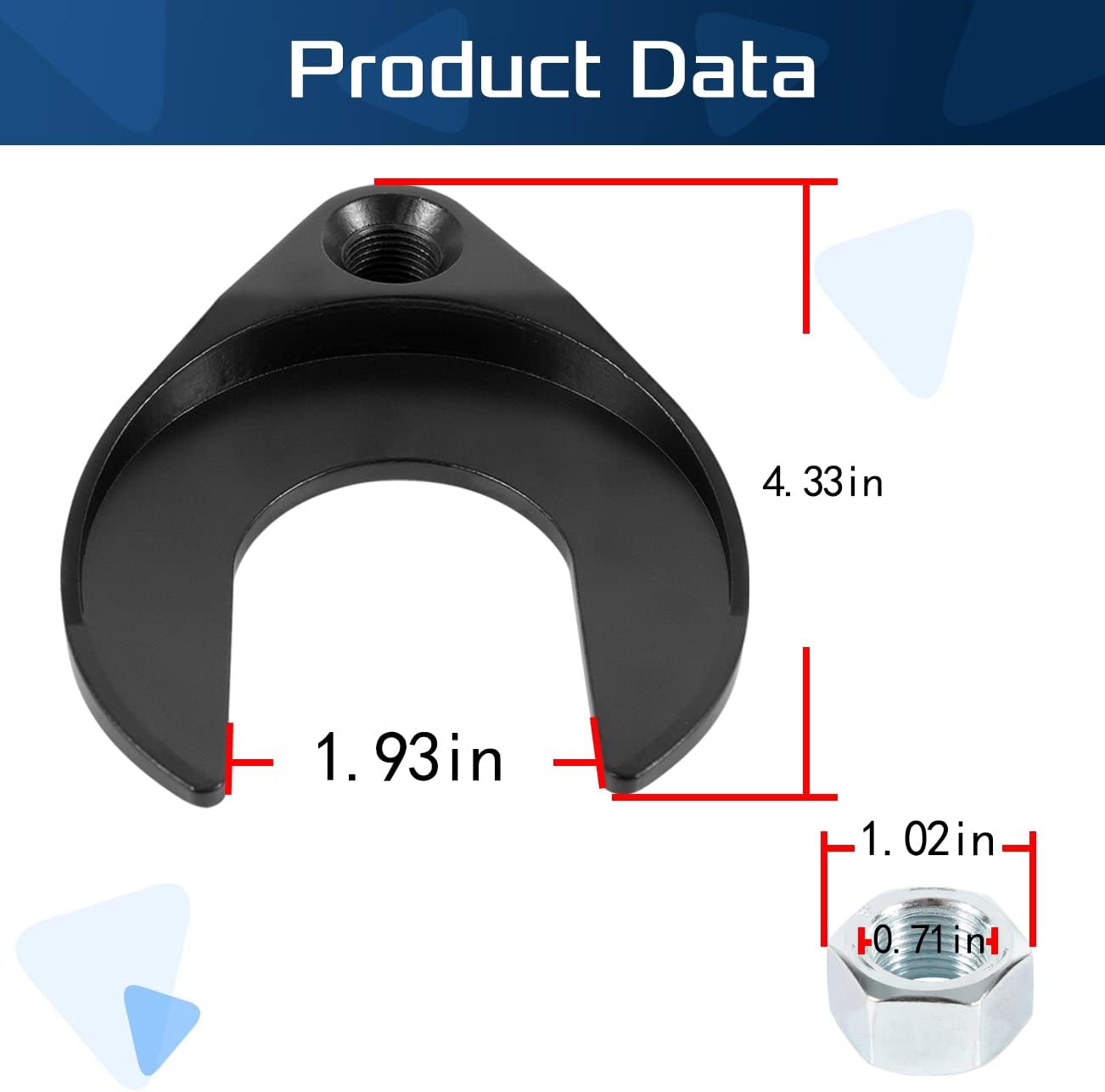 Sunluway Inner CV Axle Removal Tool 48mm with Nut, CV Joint Axle Removing Tool, Fits Slide Hammers with 5/8-inch x 18 Threads, for Use on Front Wheel Drive Vehicles