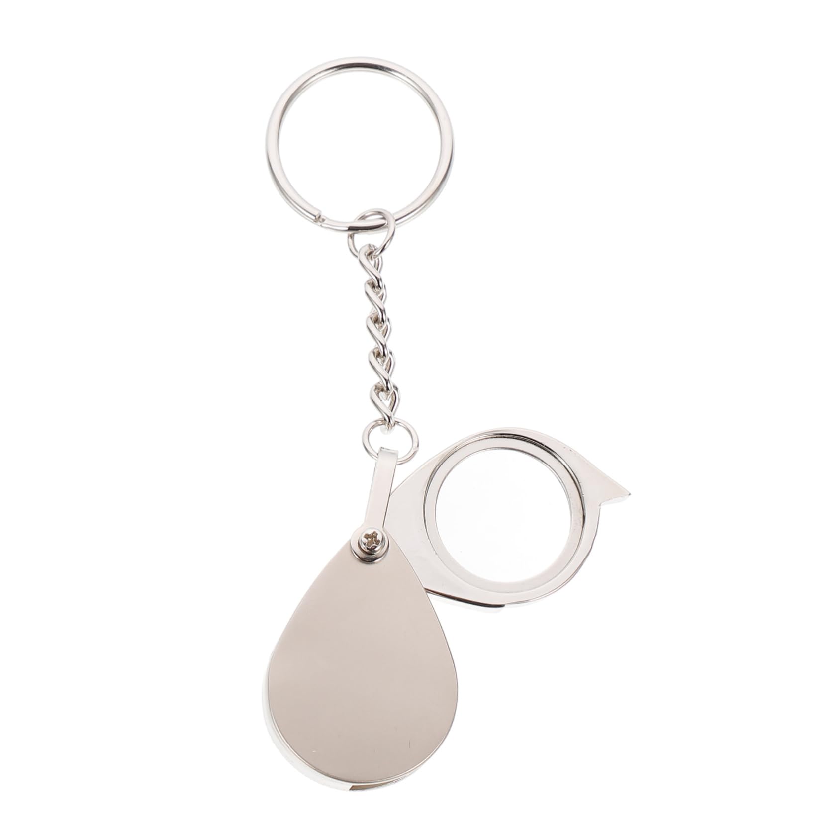Vaguelly Mini Creative Portable Foldable Loupe Magnifier Keychain High Definition Optical with Attachment for Jewelry Coins Stamps and Exploration