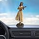 Hawaiianische Tanzfigur Armaturenbrett-Ornamente,Hawaii Hula Girl Posing,Mini Hawaiian Dashboard Doll,Hawaiianische Hula Dashboard Doll,Für Auto, Schreibtisch (Braun)