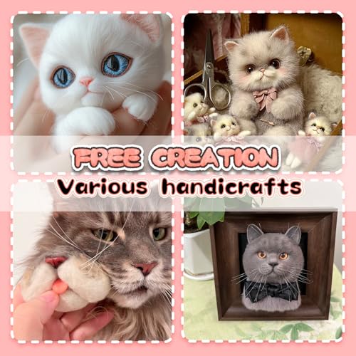 Image of Nuvretk 8 Cute Silicone Molds for Needle Felting - Cat Nose Shapes for Stuffed Animals, DIY Crafts, and Accessories (Triangle)